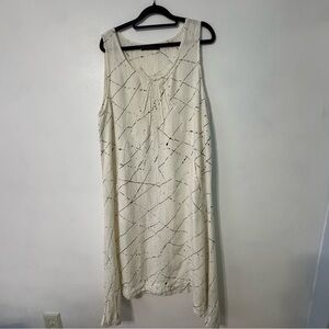 Snapdragon and Twig Cream Asymmetrical Linen Dress flaw
